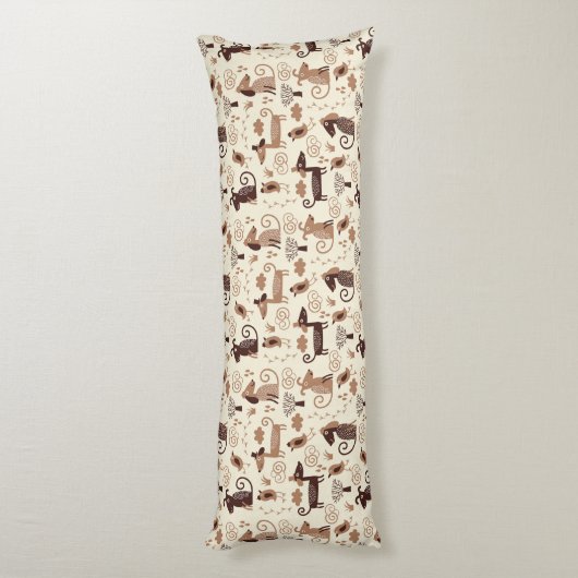 Coussins Longs motif avec les chiens mignons (Dos (Vertical))