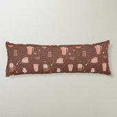Coussins Longs Motif avec les éléments relatifs de café (Dos)