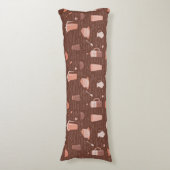 Coussins Longs Motif avec les éléments relatifs de café (Devant (Vertical))