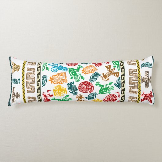 Coussins Longs Motif Aztèque coloré (Devant)