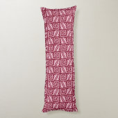 Coussins Longs Motif aztèque Ikat - Bordeaux et rose (Dos (Vertical))