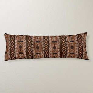 Coussins Longs Motif aztèque noir et Brown