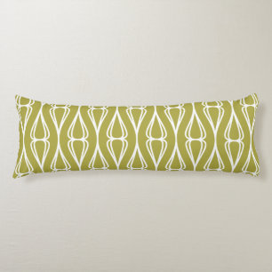 Coussins Longs Motif blanc d'olive moderne