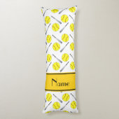 Coussins Longs Motif blanc nommé personnalisé du base-ball (Dos (Vertical))