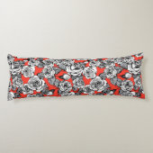 Coussins Longs Motif blanc roses (Dos)