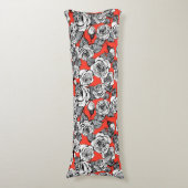 Coussins Longs Motif blanc roses (Devant (Vertical))