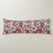 Coussins Longs Motif blanc roses (Devant)