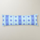 Coussins Longs Motif bleu clair Fleurs bleu foncé (Dos)