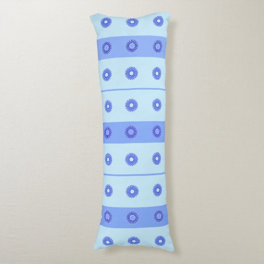 Coussins Longs Motif bleu clair Fleurs bleu foncé (Devant (Vertical))
