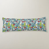 Coussins Longs motif bleu de kawaii (Dos)