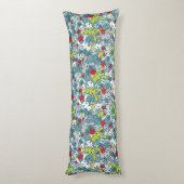 Coussins Longs motif bleu de kawaii (Dos (Vertical))