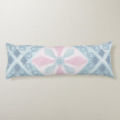 Coussins Longs motif bleu en forme de diamant (Dos)