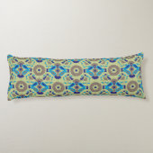 Coussins Longs motif bleu et vert sur arrière - plan vert (Dos)