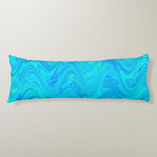 Coussins Longs Motif bleu marbling (Devant)