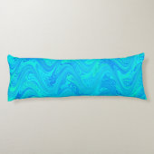 Coussins Longs Motif bleu vert marbré (Dos)