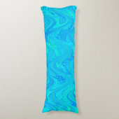 Coussins Longs Motif bleu vert marbré (Devant (Vertical))