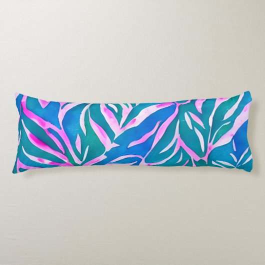 Coussins Longs Motif bleu-vert tropical (Devant)