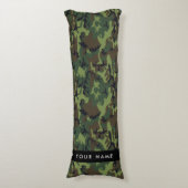 Coussins Longs Motif Camouflage Vert, Votre nom, Personnaliser (Devant (Vertical))