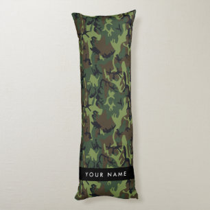 Coussins Longs Motif Camouflage Vert, Votre nom, Personnaliser
