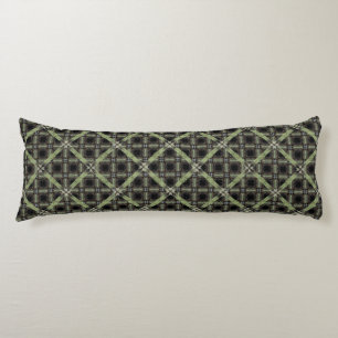 Coussins Longs Motif Carreaux de ruban vert, gris et noir
