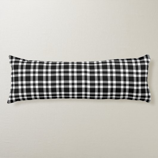 Coussins Longs Motif carreaux noir blanc (Devant)