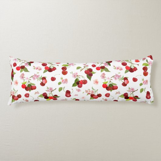 Coussins Longs Motif cerise 1 (Devant)