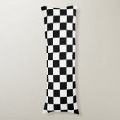 Coussins Longs Motif chèque À damiers noir blanc (Devant (Vertical))