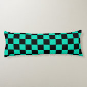 Coussins Longs Motif chèque À damiers noir vert (Dos)