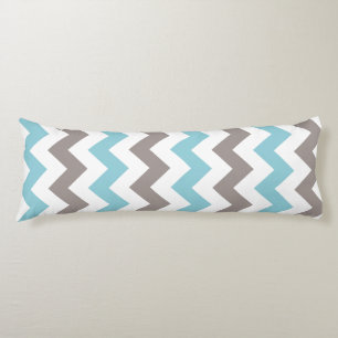 Coussins Longs Motif Chevron Gris Bleu Moderne