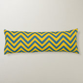 Coussins Longs Motif Chevron Vintage bleu jaune (Dos)