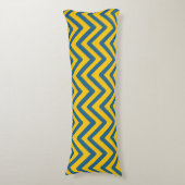 Coussins Longs Motif Chevron Vintage bleu jaune (Devant (Vertical))