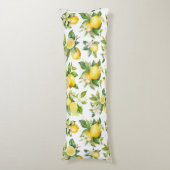 Coussins Longs Motif citron, Fleurs de citron, Feuilles, Citrus (Devant (Vertical))