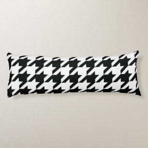Coussins Longs Motif classique en Houndstooth : Noir & Blanc Vint