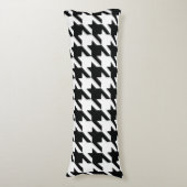 Coussins Longs Motif classique en Houndstooth : Noir & Blanc Vint (Devant (Vertical))