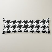 Coussins Longs Motif classique en Houndstooth : Noir & Blanc Vint (Devant)