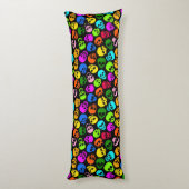 Coussins Longs Motif coloré de crânes dans le noir (Dos (Vertical))