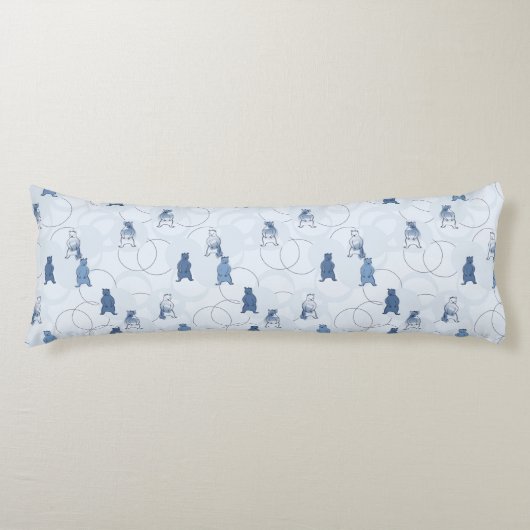 Coussins Longs motif comportant un ours gris (Devant)