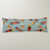 Coussins Longs Motif Cool bleu Retro Skateboard (Dos)