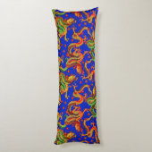 Coussins Longs motif cool de dragon japonais carrelé (Dos (Vertical))