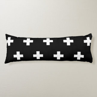 Coussins Longs Motif croisé noir et blanc