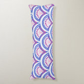 Coussins Longs motif damassé floral bleu (Devant (Vertical))