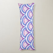 Coussins Longs motif damassé floral bleu (Dos (Vertical))