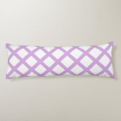 Coussins Longs Motif Damier Rayures Diamant Blanc Violet (Dos)