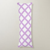 Coussins Longs Motif Damier Rayures Diamant Blanc Violet (Devant (Vertical))