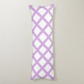 Coussins Longs Motif Damier Rayures Diamant Blanc Violet (Dos (Vertical))