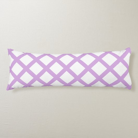 Coussins Longs Motif Damier Rayures Diamant Blanc Violet (Devant)