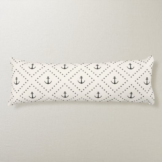 Coussins Longs Motif d'Ancre classique intemporel (Devant)