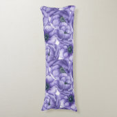 Coussins Longs Motif d'aquarelle de fleurs d'anémone violet (Devant (Vertical))