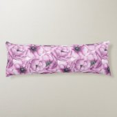 Coussins Longs Motif d'aquarelle des fleurs d'anémone (Dos)