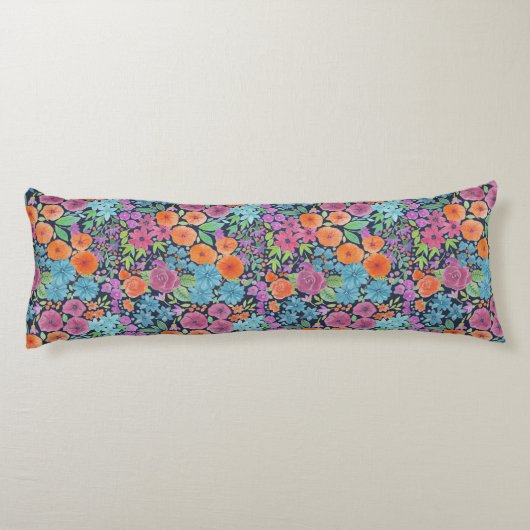 Coussins Longs Motif d'aquarelle florale (Dos)